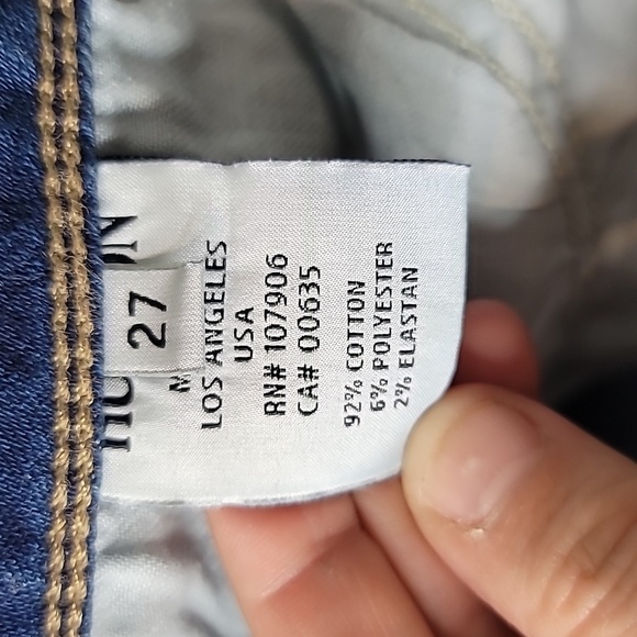 Husdon size 27 Collin Skinny mod rise flap pocket womens jeans made in the USA - Picture 8 of 10